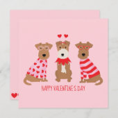 Invitation Joyeux Valentines Day Welsh Wire Fox Terrier Chien (Devant / Derrière)