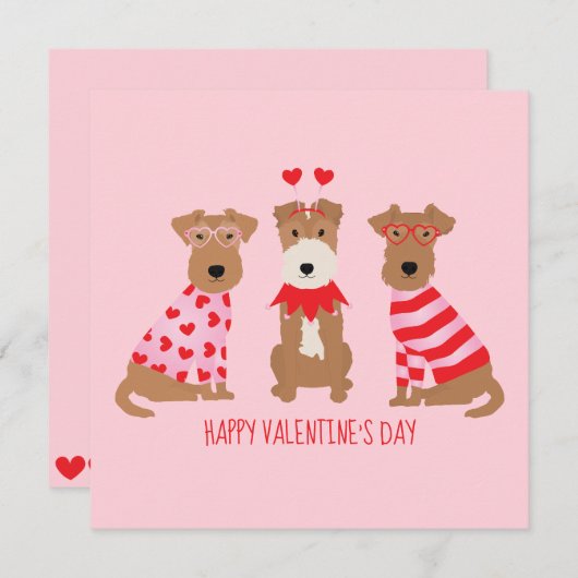 Invitation Joyeux Valentines Day Welsh Wire Fox Terrier Chien (Devant / Derrière)