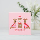 Invitation Joyeux Valentines Day Welsh Wire Fox Terrier Chien (Debout devant)