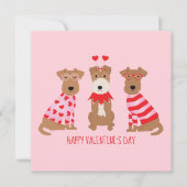 Invitation Joyeux Valentines Day Welsh Wire Fox Terrier Chien (Devant)