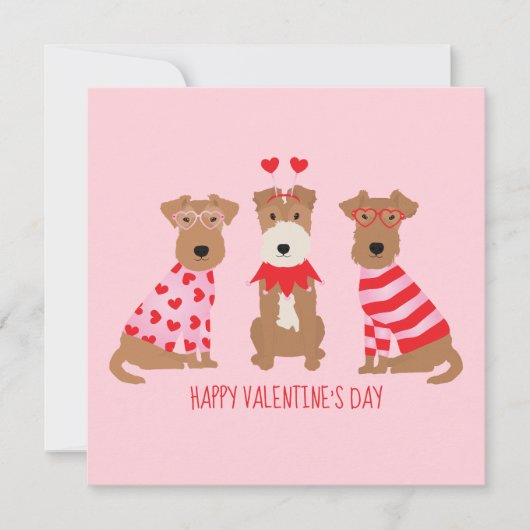 Invitation Joyeux Valentines Day Welsh Wire Fox Terrier Chien (Devant)