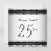 Invitation Joyeux Vingt-Cinquième Anniversaire de Mariage 25 (Devant)