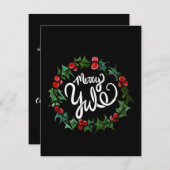 Invitation Joyeux Yule Fêtes païennes Wiccan Yule bénit  (Devant / Derrière)