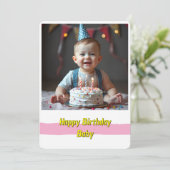 Invitation Joyful Baby Birthday Card - Téléchargement instant (Debout devant)