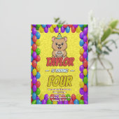 Invitation Joyful Capybara Birthday Invite (Debout devant)