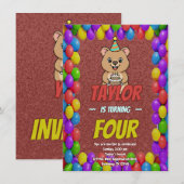 Invitation Joyful Capybara Birthday Invite (Devant / Derrière)