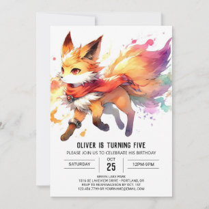 Invitation Joyful Fox Anniversaire en ligne