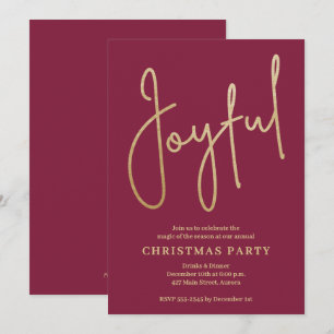 Invitation JOYFUL Or sur faux papier d'aluminium sur invitati