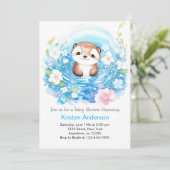 Invitation Joyful Otter's Watercolor Boy Baby shower (Debout devant)