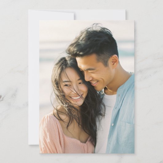 Invitation Joyful Pink Blue Romantic Photo (Devant)