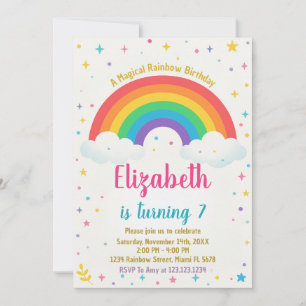 Invitation Joyful Rainbow Birthday