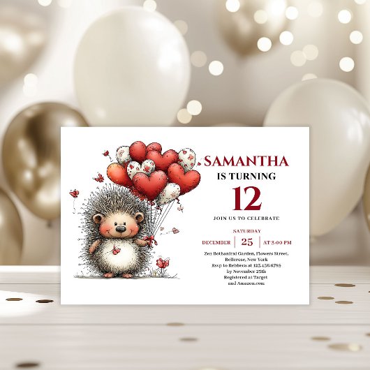 Invitation Joyful whimsical animals art kids birthday invite