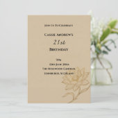 Invitation Jubilé d'anniversaire botanique beige (Debout devant)