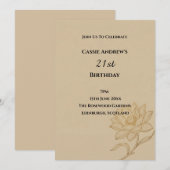 Invitation Jubilé d'anniversaire botanique beige (Devant / Derrière)