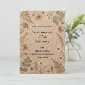 Invitation Jubilé d'anniversaire botanique beige (Debout devant)