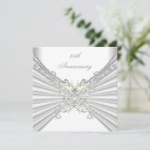 Invitation Jubilé de 25 ans Blanc Perle d'Argent Bijou 2 (Debout devant)