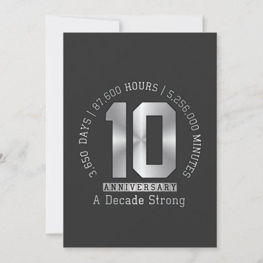Invitation Jubilé des 10 ans - Une décennie de force (Devant)
