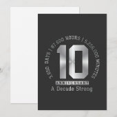 Invitation Jubilé des 10 ans - Une décennie de force (Devant / Derrière)