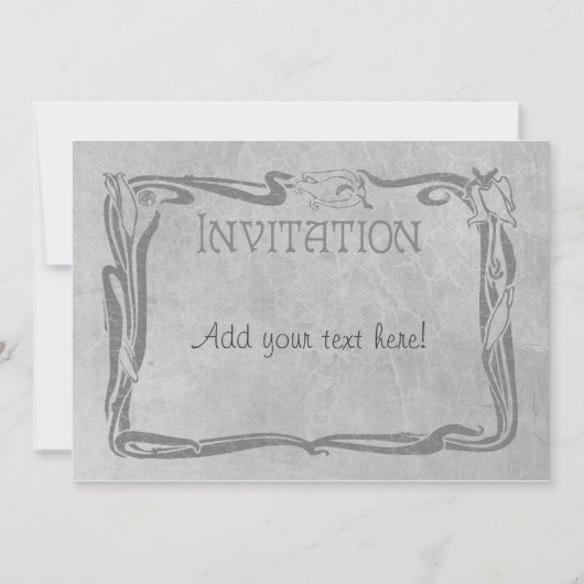 Invitation Jugendstil en gris (Devant)