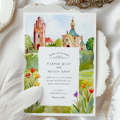 Invitation Jugendstil Mathildenhöhe Darmstadt Aquarelle