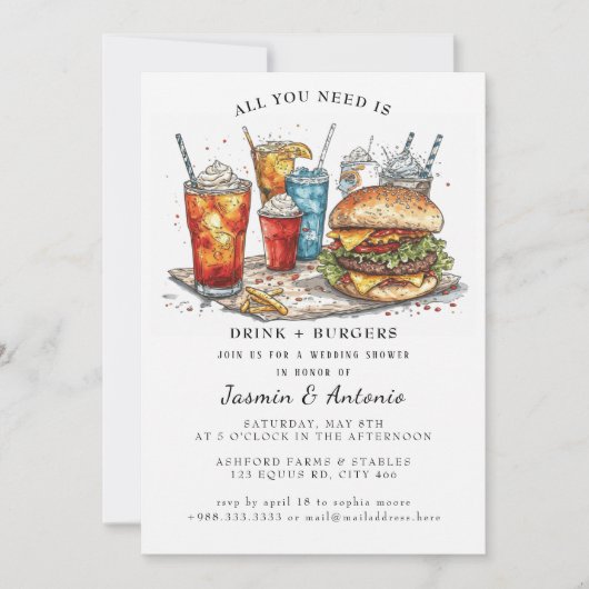 Invitation Juice et Burgers (Devant)