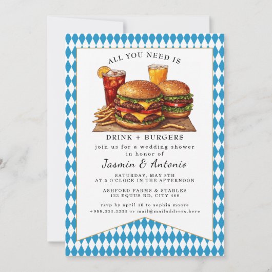 Invitation Juice et Burgers (Devant)