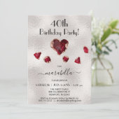 Invitation *~* JUILLET RUBY Birthstone Heart Rose Gold (Debout devant)