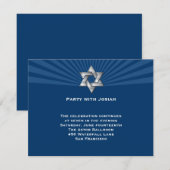 Invitation juive argentée de Mitzvah de barre (Devant / Derrière)
