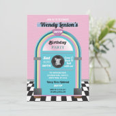 Invitation Jukebox Anniversaire Diner Cinquante Musique Rétro (Debout devant)