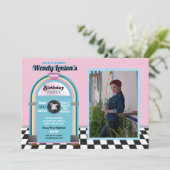 Invitation Jukebox Diner d'anniversaire Cinquante ans Musique (Debout devant)