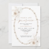 Invitation JULIA Boho Floral Pearls & Prosecco Fête des marié (Devant)