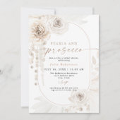 Invitation JULIA Boho Floral Pearls & Prosecco Fête des marié (Devant)