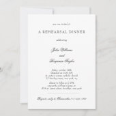 Invitation Julia Simple Black Script Photo Dîner de Répétitio (Devant)