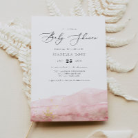 JULIEN | Aquarelle rose pâle Baby shower or