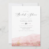 Invitation JULIEN | Aquarelle rose pâle Fête des mariées or (Devant)