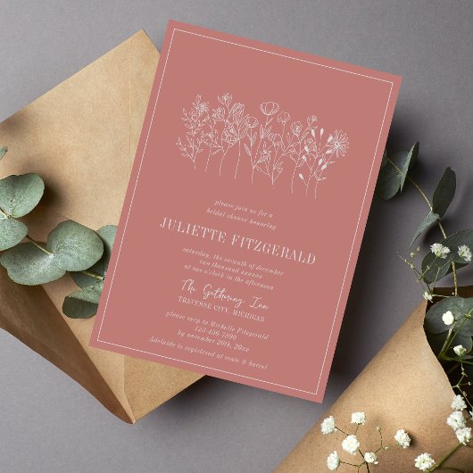 Invitation Juliette Floral | Couleurs courbes | Fête des mari