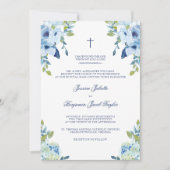 Invitation Juliette Floral Dusty Mariage catholique (Devant)