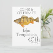 Invitation Jumbo Perch Pêcheur Pêcheur pêcheur Anniversaire H (Debout devant)