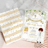 Invitation Jumeau frère garçon blonde fille première communio