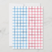 Invitation Jumeaux avec lapins bleus et roses (Dos)