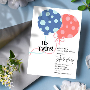 Invitation Jumeaux Baby shower