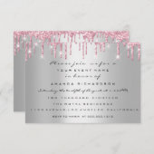 Invitation Jumeaux Baby shower Pieds Parties scintillant Driv (Devant / Derrière)