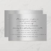 Invitation Jumeaux Baby shower pieds Parties scintillant gris (Devant / Derrière)