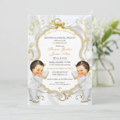 Invitation Jumeaux Baptême Baptême Christening Communion (Debout devant)