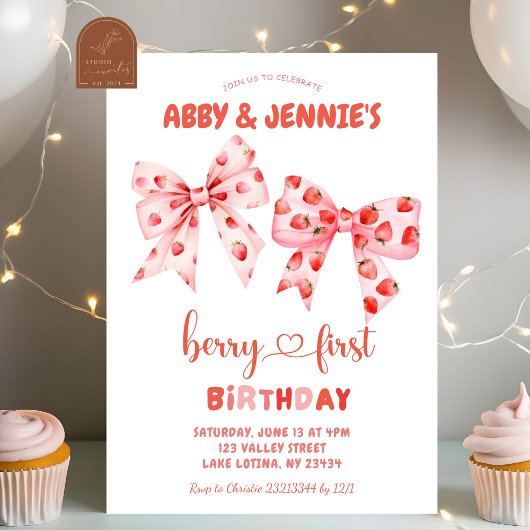 Invitation Jumeaux Berries Anniversaire