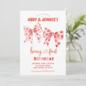 Invitation Jumeaux Berries Anniversaire (Debout devant)