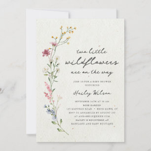 Invitation Jumeaux Boho Little Baby shower Fleur sauvage
