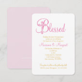 Invitation jumeaux CHRISTENING ou croix d'or rose BAPTISM (Devant / Derrière)