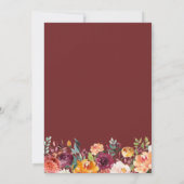 Invitation Jumeaux Citrouille Baby shower Bourgogne Automne F (Dos)