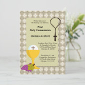 Invitation jumeaux de la Sainte Communion (Debout devant)